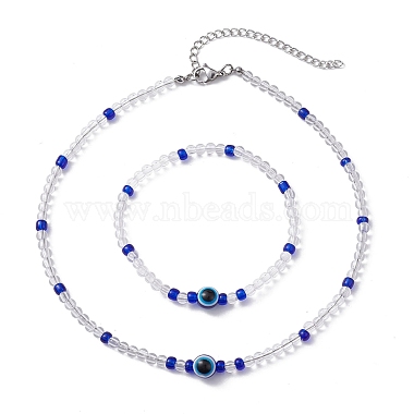 Blue Evil Eye Resin Bracelets & Necklaces