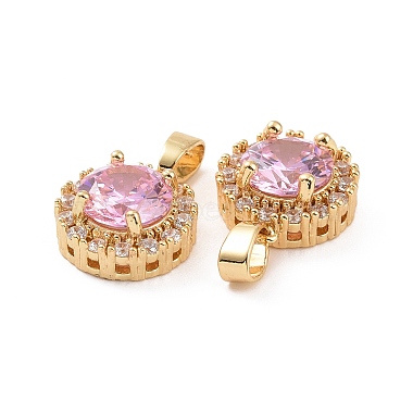 Brass Micro Pave Cubic Zirconia Charms(KK-E068-VC423)-3