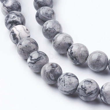 Natural Map Stone/Picasso Stone/Picasso Jasper Beads Strands(G-G047-6mm)-3