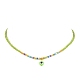 Resin Evil Eye Pendant Necklace with Glass Seed Beaded Chains(NJEW-JN04378)-5