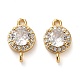 Brass Pave Cubic Zirconia Connector Charms(KK-D093-09G-02)-1