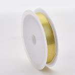 Round Copper Jewelry Wire, Long-Lasting Plated, Light Gold, 24 Gauge, 0.5mm, about 20.34 Feet(6.2m)/roll(X-CWIR-Q006-0.5mm-G)