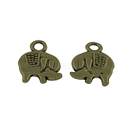 Tibetan Style Alloy Elephant Charms, Cadmium Free & Lead Free, Antique Bronze, 12x9.5x2mm, Hole: 2mm, about 1770pcs/885g(TIBEP-S293-025AB-LF)