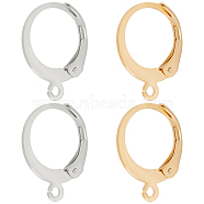 100Pcs 2 Colors 304 Stainless Steel Leverback Earring Findings, with Horizontal Loops, Golden & Stainless Steel Color, 14.5x12.5x2mm, Hole: 1.2mm, 50Pcs/color(STAS-BBC0001-46)