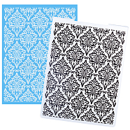Floral Plastic Embossing Folders, Concave-Convex Embossing Stencils, for Handcraft Photo Album Decoration, Rhombus Pattern, 148x105x3mm(DIY-WH0032-71)