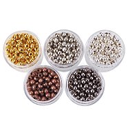 5 Box Iron Round Spacer Beads, Mixed Color, 4mm, Hole: 1.5mm, about 13g/box(IFIN-X0001-01-B)