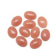 Natural White Jade Cabochons, Dyed, Oval, Coral, 18x13x5mm(X-G-R415-13x18-19)