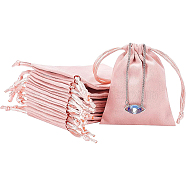 Faux Suede Packing Pouches, Drawstring Bags, Pink, 9.6x8cm(TP-WH0007-05A)