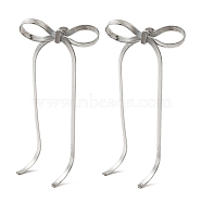 304 Stainless Steel Studs Earrings, Jewely for Women, Bowknot, Stainless Steel Color, 98x46mm(EJEW-K272-01P)