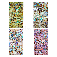 4 Sheets 4 Colors Nail Art Stickers Decals, For Nail Tips Decorations, Abalone Shell/Paua Shell Pattern, Mixed Color, 7x4x0.04cm, 1 sheet/color(MRMJ-FH0001-24)