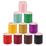 10 Rolls 10 Colors Braided Nylon Threads, Mambo Thread, with Spool, for Jewelry Making, Round, Mixed Color, 1mm, about 6 yards/roll, 1 roll/color(NWIR-OC0001-07)