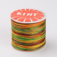 Round Waxed Polyester Cords, Colorful, 0.6mm, about 76.55 yards(70m)/roll(YC-K002-0.6mm-19)