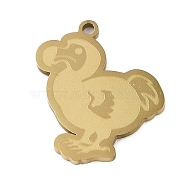 304 Stainless Steel Pendants, Dodo Bird Charm, Golden, 23.5x21x1.5mm, Hole: 1mm(STAS-C095-27G)