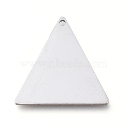 304 Stainless Steel Pendants, Manual Polishing, Stamping Blank Tag, Laser Cut, Triangle, Stainless Steel Color, 19.5x19.3x0.8mm, Hole: 1.2mm(STAS-L238-113B-P)