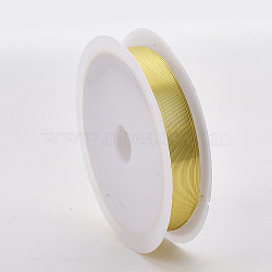 Round Copper Jewelry Wire, Long-Lasting Plated, Light Gold, 24 Gauge, 0.5mm, about 20.34 Feet(6.2m)/roll(X-CWIR-Q006-0.5mm-G)