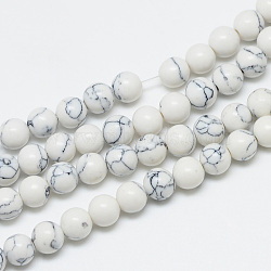 Synthetic Howlite Beads Strands, Round, 8mm, Hole: 1.5mm, about 50pcs/strand, 14.96 inch(G-T053-8mm-01-1)
