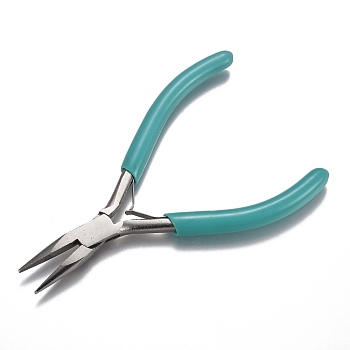 45# Carbon Steel Jewelry Pliers, Needle Nose Pliers, Ferronickel, Turquoise, 11.8x7.3x0.65cm
