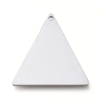 304 Stainless Steel Pendants, Manual Polishing, Stamping Blank Tag, Laser Cut, Triangle, Stainless Steel Color, 19.5x19.3x0.8mm, Hole: 1.2mm