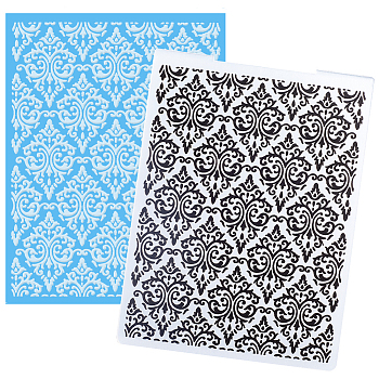 Floral Plastic Embossing Folders, Concave-Convex Embossing Stencils, for Handcraft Photo Album Decoration, Rhombus Pattern, 148x105x3mm