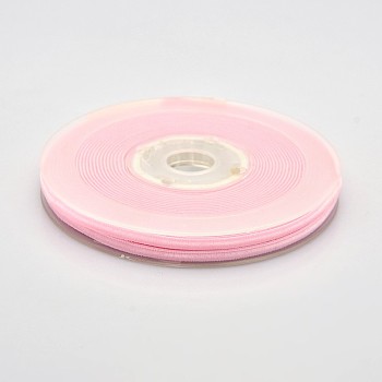 Polyester Velvet Ribbon for Gift Packing and Festival Decoration, Pink, 1/8 inch(4mm), about 100yards/roll(91.44m/roll)