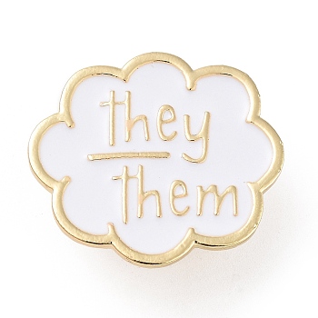 Baking Paint Zinc Alloy Brooches, Enamel Pins, for Backpack Cloth, Word, Golden, 24.5x27.5x2mm