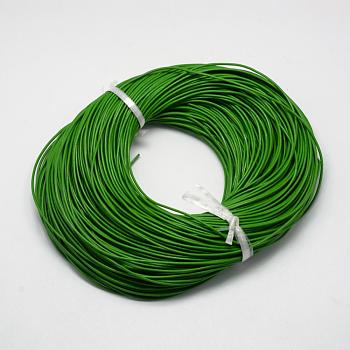 Spray Painted Cowhide Leather Cords, Green, 2.0mm, about 100yards/bundle(300 feet/bundle)