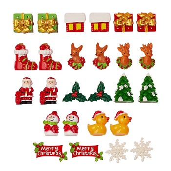 26Pcs 13 Styles Christmas Plastic Home Display Decorations, Mixed Shapes, Mixed Color, 2pcs/style