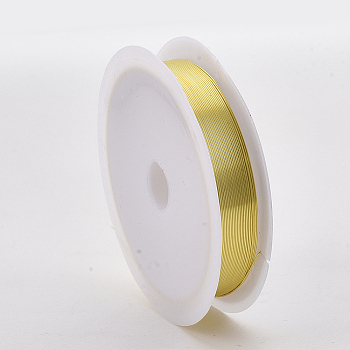 Round Copper Jewelry Wire, Long-Lasting Plated, Light Gold, 24 Gauge, 0.5mm, about 20.34 Feet(6.2m)/roll