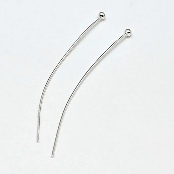 925 Sterling Silver Ball Head Pins, Silver, 35x0.5mm(24 Gauge), Ball: 1.8mm, about 183pcs/20g