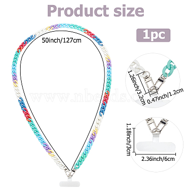 WADORN 1Pc Acrylic Curb Chain Mobile Strap(HJEW-WR0001-10)-2