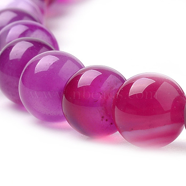 Natural Striped Agate/Banded Agate Beads Strands(G-S259-04-14mm)-4