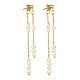 Natural Pearl Beaded Tassel Dangle Stud Earrings(EJEW-JE05514-01)-1