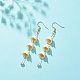 Acrylic Flower with Plastic Pearl Long Dangle Earrings(EJEW-JE04941-05)-3