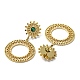 Sun with Rings Ion Plating(IP) 304 Stainless Steel Dangle Stud Earrings(EJEW-K269-03G)-2