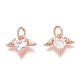 Brass Micro Pave Clear Cubic Zirconia Charms(ZIRC-O035-26)-2