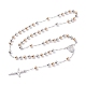 Религиозное молитвенное двухцветное ожерелье из бисера из сплава(BJEW-O140-05)-1