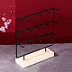 3-Tier 15-Hook Iron Jewelry Display Stands with Wooden Base(PAAG-PW0008-003B)-1