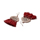 Alloy Half Round with Tassels Dangle Earrings(EJEW-E267-05RC)-3