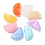 Two-Tone Imitation Gemstone Acrylic Beads, Moon, Mixed Color, 24x14x10mm, Hole: 1.8mm, about 180pcs/500g(AC-CBA7B05-23)