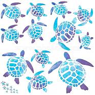 Gorgecraft 1 sets 3D Turtle Laser Flash Stickers, Confetti Sticker Shiny Decoration Sticker, for DIY Diary, Notebooks and Arts Card Making, Ocean Themed Pattern, 26.5x29x0.1cm(DIY-GF0005-20)