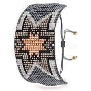 Miyuki Glass Seed Braided Bead Bracelet, Spark Star Friendship Bracelet for Women, Silver, 11 inch(28cm)(BJEW-A121-63C)
