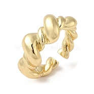 Brass Open Cuff Rings, Twisted Ring for Women, Real 18K Gold Plated, US Size 6 1/4(16.7mm), 5~10mm(RJEW-Q778-29G)