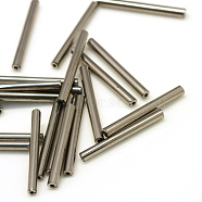 Glass Bugle Beads, Silver Plated, 15x2.5mm, Hole: 0.5mm, about 5000pcs/bag(SEED-R028-2x15-A04)