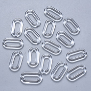 Transparent Acrylic Linking Rings, Quick Link Connectors, For Jewelry Cable Chains Making, Oval, Clear, 20.5x11x3mm, Inner Diameter: 13.5x4mm(X-TACR-T018-01)
