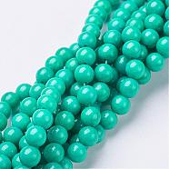 Natural Mashan Jade Round Beads Strands, Dyed, Dark Turquoise, 6mm, Hole: 1mm, about 69pcs/strand, 15.7 inch(G-D263-6mm-XS15)