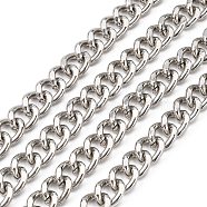 Iron Twisted Chains, Unwelded, Oval, with Spool, Platinum, 18x14x3.5mm, about 65.61 Feet(20m)/roll(CH-ZX008-P)