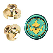 Wax Seal Brass Stamp Head, for Wax Seal Stamp, Ghost Pattern, 25x14.5mm(AJEW-WH0209-421)