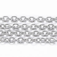 3.28 Feet 304 Stainless Steel Cable Chains, Soldered, Oval, Stainless Steel Color, 2x1.5x0.4mm(X-CHS-H009-04P)