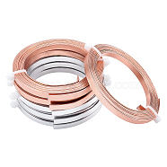 Aluminum Wire, Flat Craft Wire, Bezel Strip Wire for Cabochons Jewelry Making, Mixed Color, 5x1mm, 2m/roll, 2 colors, 3rolls/color, 6rolls(AW-PH0002-19)