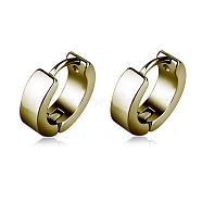 Brass Huggie Hoop Earrings, Golden, 4x8.5x2.3mm(EJEW-EE0002-252C)